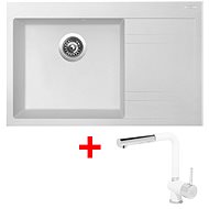 Sinks Rim 780 L Milk + Mix 3 P GR - Kitchen Sink and Tap Set