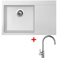 Sinks Rim 780 L Milk + Vitalia - Kitchen Sink and Tap Set