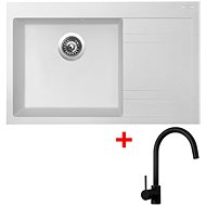 Sinks Rim 780 L Milk + Vitalia, black, matt - Kitchen Sink and Tap Set