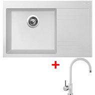 Sinks Rim 780 L Milk + Vitalia GR - Kitchen Sink and Tap Set