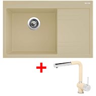 Sinks Rim 780 L Sahara + Mix 3 P GR - Kitchen Sink and Tap Set