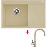 Sinks Rim 780 L Sahara + Vitalia GR - Kitchen Sink and Tap Set