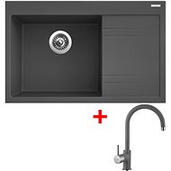 Sinks Rim 780 L Titanium + Vitalia GR - Kitchen Sink and Tap Set