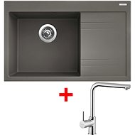Sinks Rim 780 L Truffle + Elka - Kitchen Sink and Tap Set
