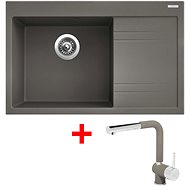 Sinks Rim 780 L Truffle + Mix 3 P GR - Kitchen Sink and Tap Set