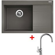 Sinks Rim 780 L Truffle + Vitalia - Kitchen Sink and Tap Set