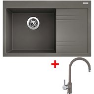Sinks Rim 780 L Truffle + Vitalia GR - Kitchen Sink and Tap Set