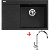 Sinks Rim 780 P Granblack + Vitalia - Kitchen Sink and Tap Set