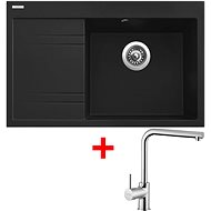Sinks Rim 780 P Metalblack + Elka - Kitchen Sink and Tap Set