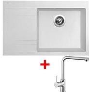 Sinks Rim 780 P Milk + Elka - Kitchen Sink and Tap Set