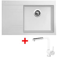 Sinks Rim 780 P Milk + Mix 3 P GR - Kitchen Sink and Tap Set