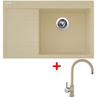 Sinks Rim 780 P Sahara + Vitalia GR - Kitchen Sink and Tap Set