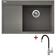 Sinks Rim 780 P Truffle + Flexia - Kitchen Sink and Tap Set