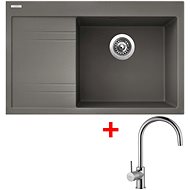 Sinks Rim 780 P Truffle + Vitalia - Kitchen Sink and Tap Set