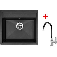 Sinks Solo 560 Granblack + Flexia - Kitchen Sink and Tap Set