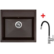 Sinks Solo 560 Marone + Flexia - Kitchen Sink and Tap Set