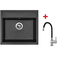 Sinks Solo 560 Metalblack + Flexia - Kitchen Sink and Tap Set