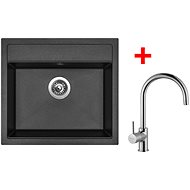 Sinks Solo 560 Metalblack + Vitalia - Kitchen Sink and Tap Set