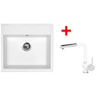 Sinks Solo 560 Milk + Mix 3 P GR - Kitchen Sink and Tap Set