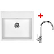 Sinks Solo 560 Milk + Vitalia - Kitchen Sink and Tap Set