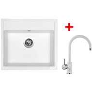 Sinks Solo 560 Milk + Vitalia GR - Kitchen Sink and Tap Set