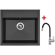 Sinks Solo 560 Pureblack + Flexia - Kitchen Sink and Tap Set