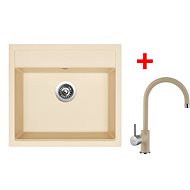 Sinks Solo 560 Sahara + Vitalia GR - Kitchen Sink and Tap Set