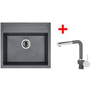 Sinks Solo 560 Titanium + Mix 3 P GR - Kitchen Sink and Tap Set