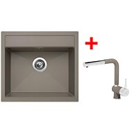 Sinks Solo 560 Truffle + Mix 3 P GR - Kitchen Sink and Tap Set