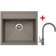 Sinks Solo 560 Truffle + Vitalia GR - Kitchen Sink and Tap Set