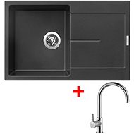 Sinks Ultima 790 Metalblack + Vitalia - Kitchen Sink and Tap Set