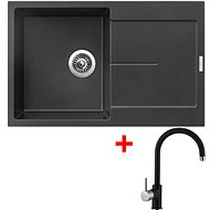 Sinks Ultima 790 Metalblack + Vitalia GR - Kitchen Sink and Tap Set