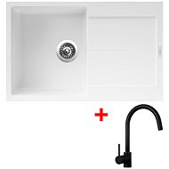 Sinks Ultima 790 Milk + Vitalia, black, matt - Kitchen Sink and Tap Set