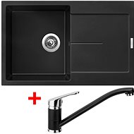 Sinks Ultima 790 Pureblack + Pronto GR - Kitchen Sink and Tap Set