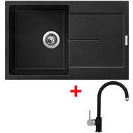 Sinks Ultima 790 Pureblack + Vitalia GR - Kitchen Sink and Tap Set
