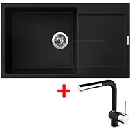 Sinks Ultima 860 XXL Pureblack + Mix 3 P GR - Kitchen Sink and Tap Set
