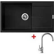 Sinks Ultima 860 XXL Pureblack + Vitalia - Kitchen Sink and Tap Set