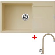 Sinks Ultima 860 XXL Sahara + Vitalia GR - Kitchen Sink and Tap Set