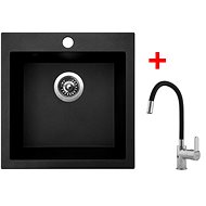Sinks Viva 455 Granblack + Flexia - Kitchen Sink and Tap Set