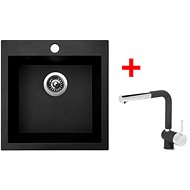 Sinks Viva 455 Granblack + Mix 3 P GR - Kitchen Sink and Tap Set