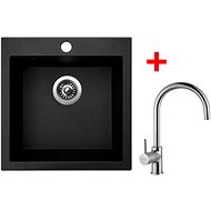 Sinks Viva 455 Granblack + Vitalia - Kitchen Sink and Tap Set