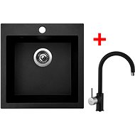 Sinks Viva 455 Granblack + Vitalia GR - Kitchen Sink and Tap Set