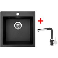 Sinks Viva 455 Metalblack + Mix 3 P GR - Kitchen Sink and Tap Set