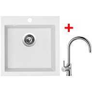 Sinks Viva 455 Milk + Vitalia - Kitchen Sink and Tap Set