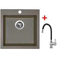 Sinks Viva 455 Truffle + Flexia - Kitchen Sink and Tap Set