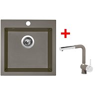 Sinks Viva 455 Truffle + Mix 3 P GR - Kitchen Sink and Tap Set