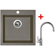 Sinks Viva 455 Truffle + Vitalia - Kitchen Sink and Tap Set