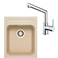 SINKS CLASSIC 400 Sahara + MIX 350 P glossy - Kitchen Sink and Tap Set