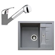SINKS CRYSTAL 615 Titanium + CAPRI 4 - 72 Titanium - Kitchen Sink and Tap Set