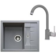 SINKS CRYSTAL 615 Titanium + MIX 35 - 72 Titanium - Kitchen Sink and Tap Set